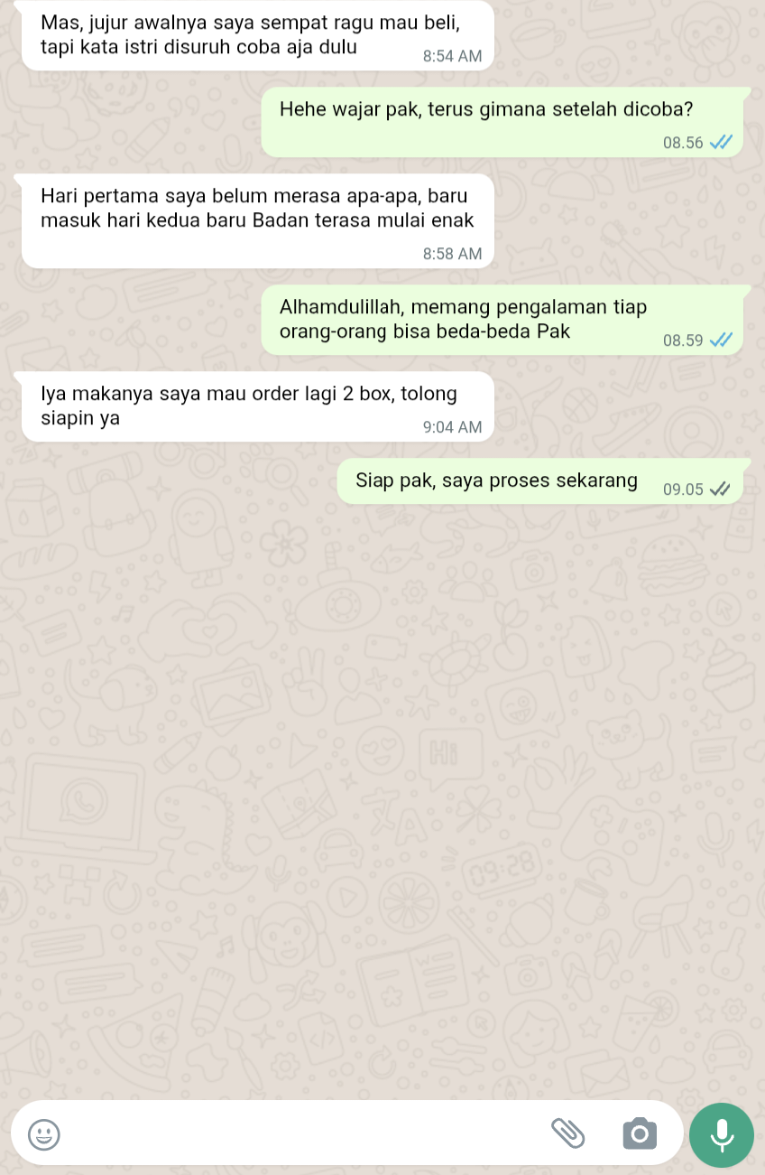 Testimoni Chat Pelanggan